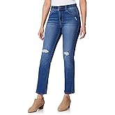 Angels Forever Young Womens Jeanie Lift Mid-Rise Straight Ankle Jeans