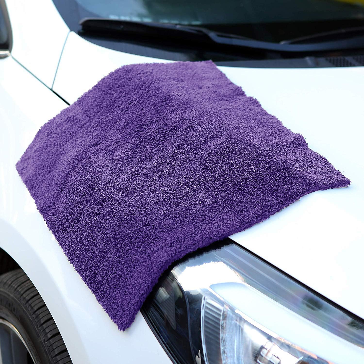 BW&HM Microfibre Auto drying Cloths Car cleaning cloth Super Absorbent 40 x 40 cm 5 Pack Purple - Image 4
