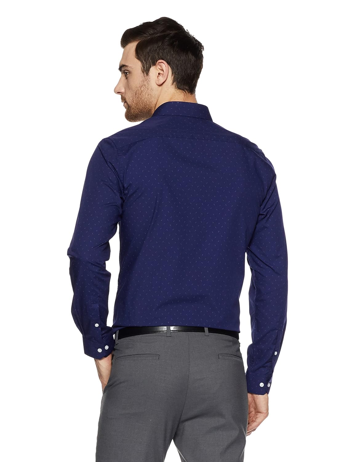 peter england men's printed slim fit formal shirt