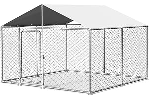 Docagt 7.8'x7.8' Large Outdoor Dog Kennel, Heavy Duty Dog Enclosure with Roof, Weather Resistant Cover and Security Lock(93"x93")