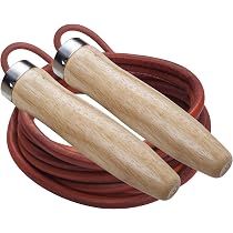 Corde à Sauter Everlast En Cuir - Poignées En Bois Poli - 2,4 M