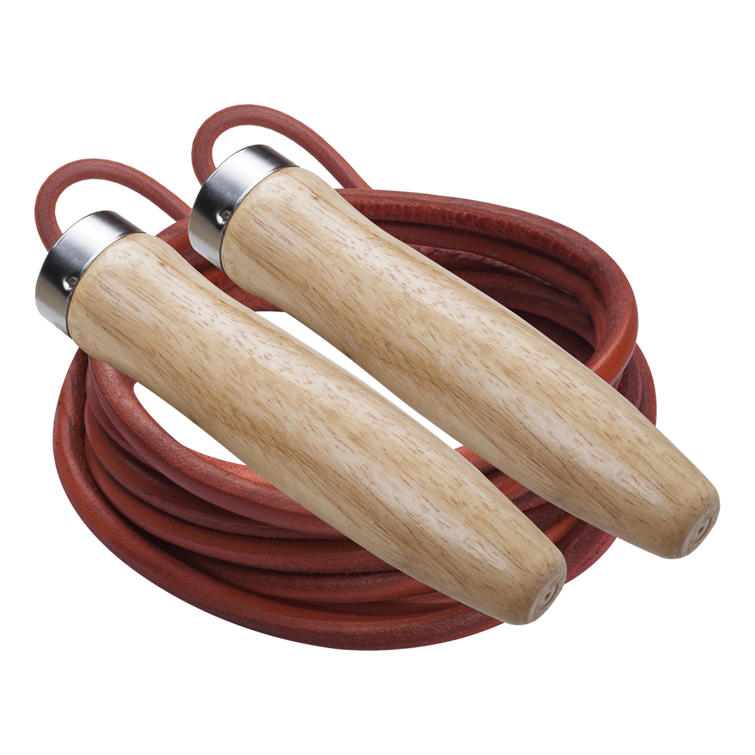 Champion Sports Leather Ball Bearing Jump Rope, Brown, 9.5-Feet