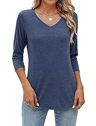 Sherosa 3/4 Length Sleeve Womens Tunics V Neck