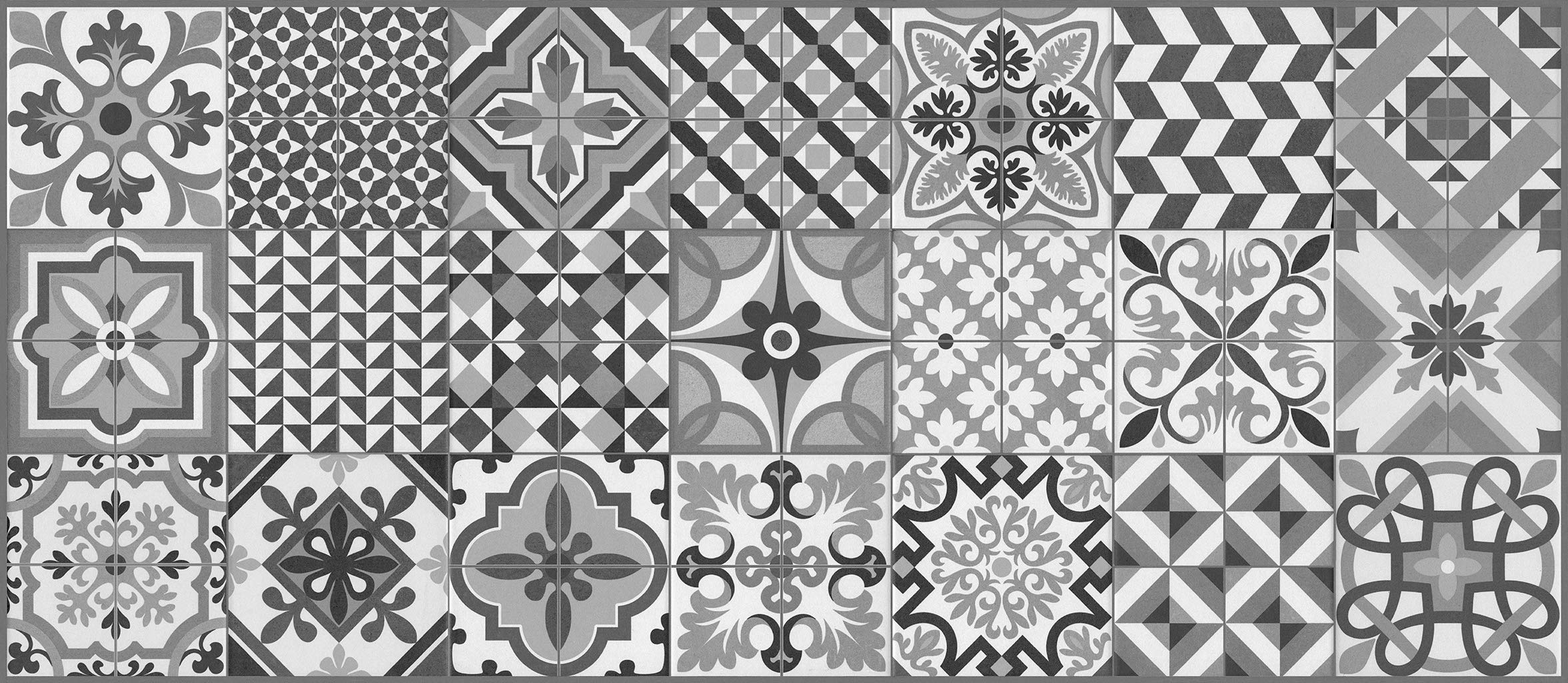 Vilber Toledo DU 05 52X120 Rug, Vinyl, Black/Grey-05, 52 x 120 x 0.2 cm