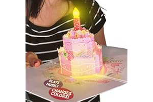 100 GREETINGS Birthday Cards with Lights & Music plays song "Just the Way You Are" - Happy Birthday Card Mom, Birthday Gift for Son, Birthday Cards Women & Girls, Pop Up Cards, Pop Up Birthday Cards for Kids