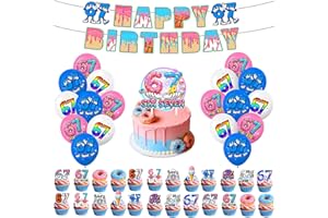 Funny 6 7 Birthday Decorations, 67 Ice Cream Meme Party Decorations Supplies - Banner, Balloons, Hanging Swirls, Cake Toppers