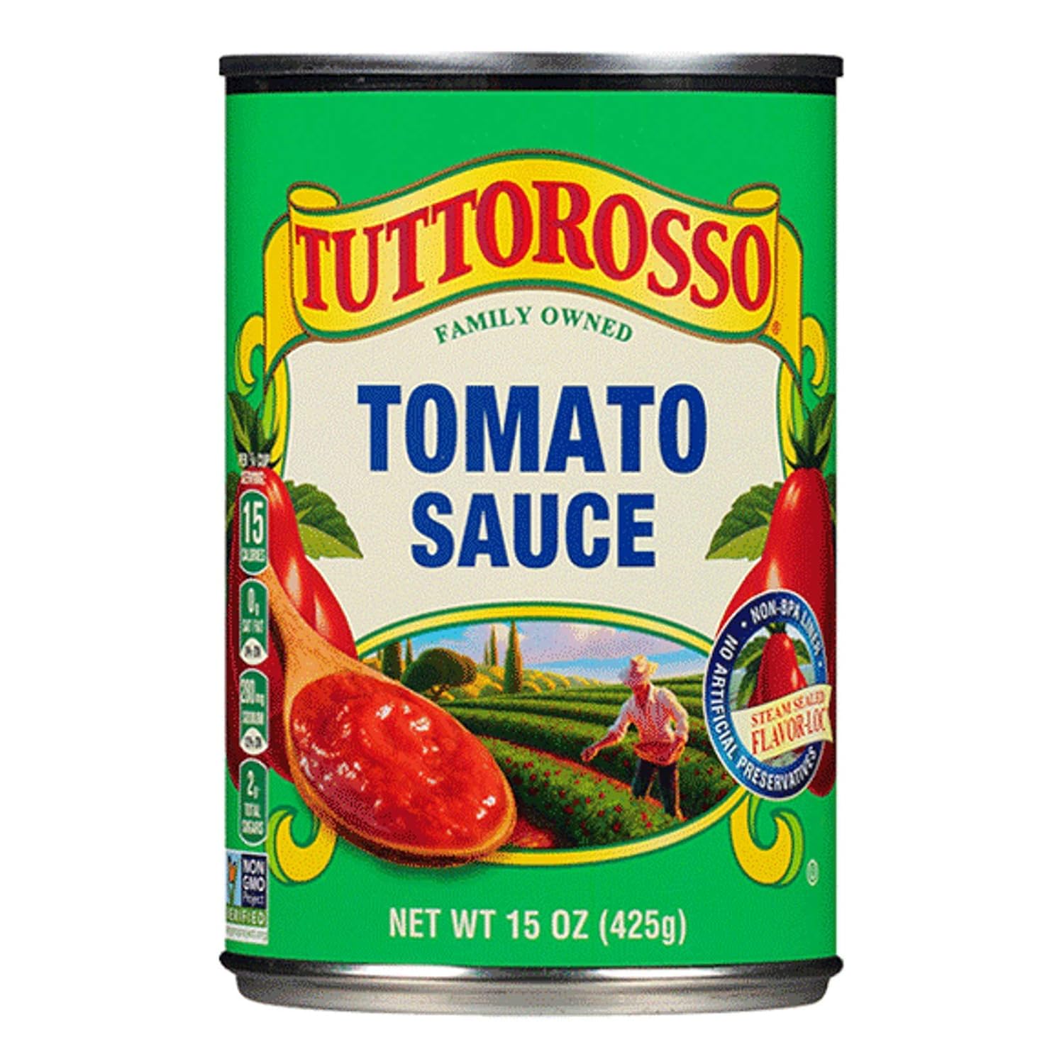 Tuttorosso Canned Tomato Sauce 15oz Can (Pack of 6