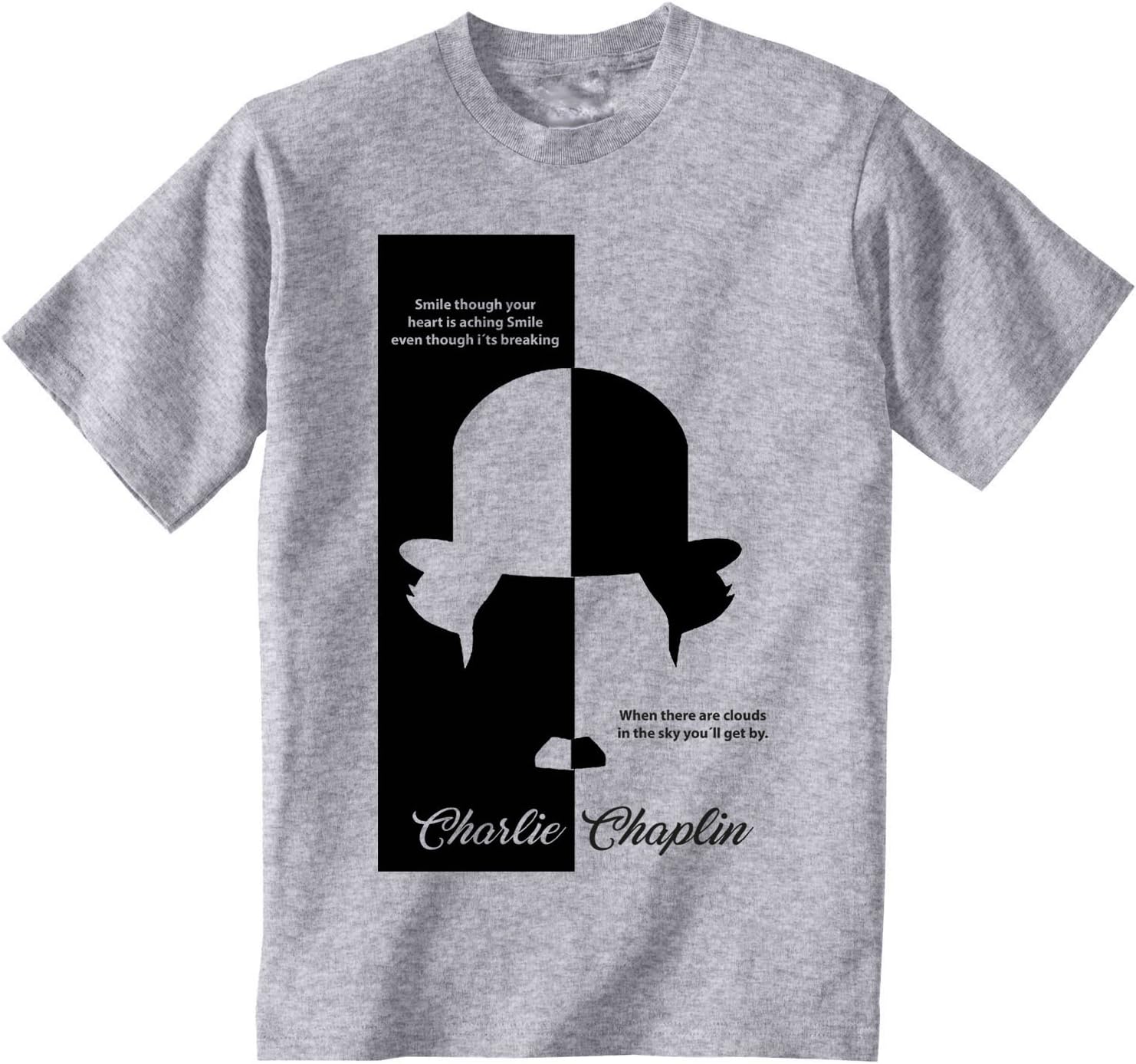 Men's CHARLIE CHAPLIN - SMILE THOUGH Grey T-Shirt