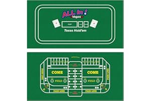 STERLING Games Poker Blackjack Craps Felt Layout, 72" x 36" Double Sided Mat for Casino Style Home Gaming Table Top Cover Cloth Mat