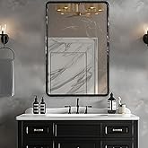 ANDY STAR Hand-Forged Black Bathroom Mirrors for Wall, 24x36 Inch Vintage Solid Steel Metal Frame Bathroom Vanity Mirror, Ant