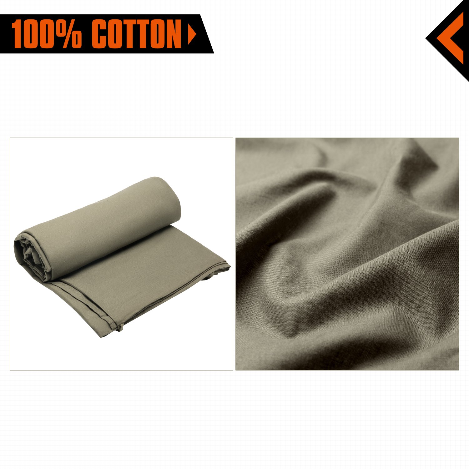 KingCamp Portable Green Cotton Mummy Sleeping Bag Liner for Traveling, Hiking, Camping, Trekking and Hotel