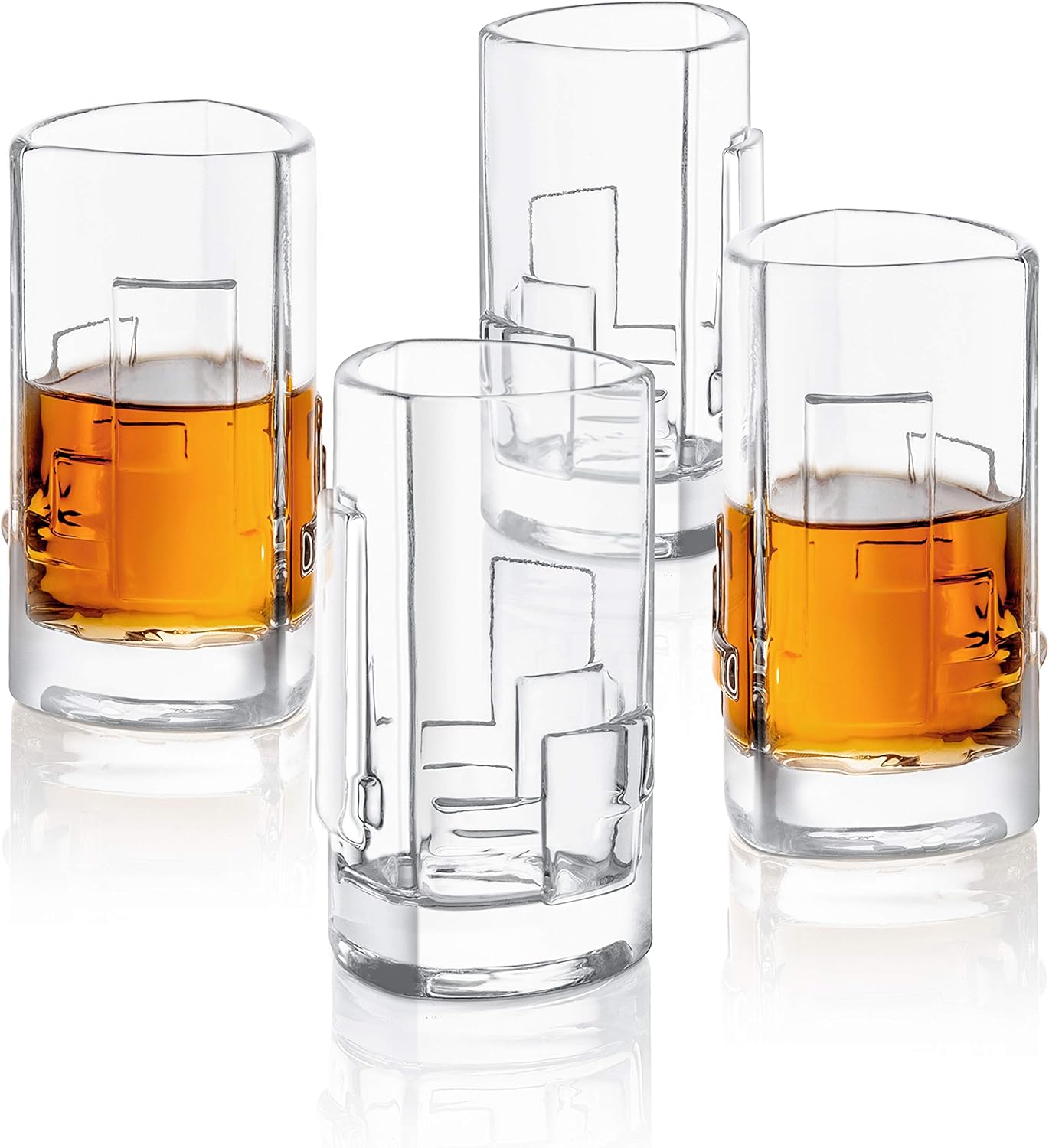 JoyJolt Revere 4Pack Heavy Base Shot Glass Set, 2Ounce Ultra Clear