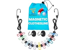 NORDMOOSE Magnetic Clothesline for Cruise Ship Cabin Approved - Strong Rubber Coated Non-Scratch Magnets, Travel Clothesline for Cruise Ship Essentials 2025 Updated Stronger Magnets