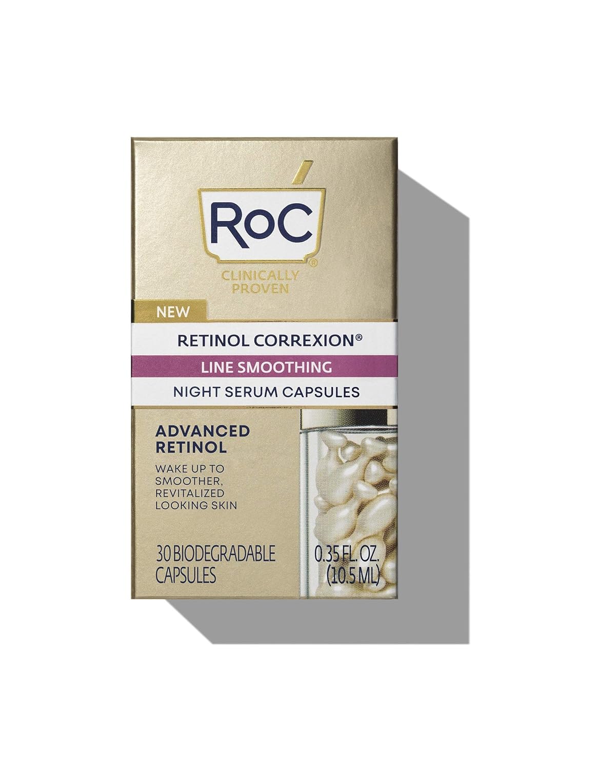 RoC Retinol Correxion Line Smoothing Night Retinol Serum, 30 Capsules: Beauty