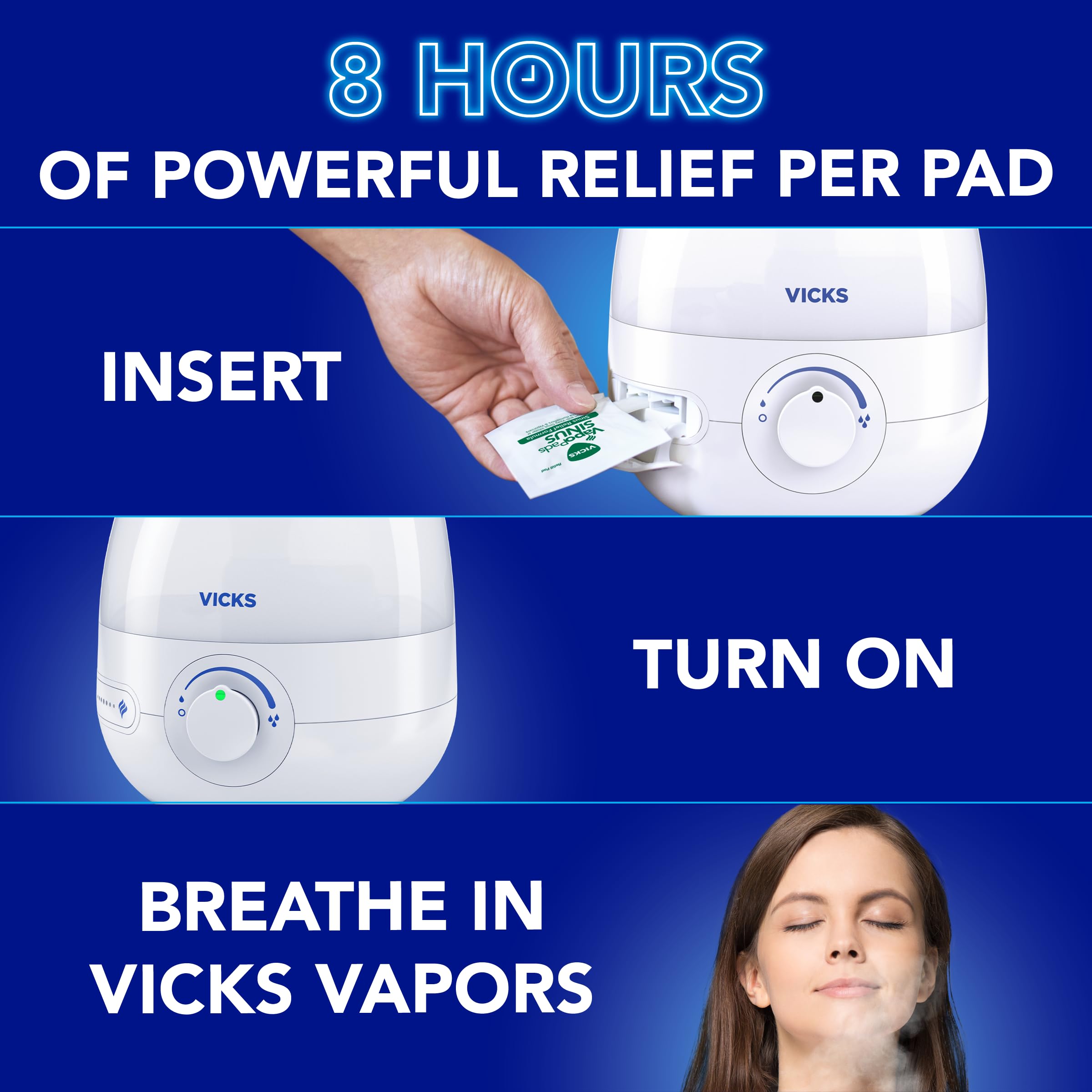 Vicks VapoPads Sinus Relief Formula - Vapor Pads Refill for Vicks Humidifiers and Steam Inhalers, Scent Pads for Sinus Congestion and Throat Irritation, 20-Pack, Box Color May Vary