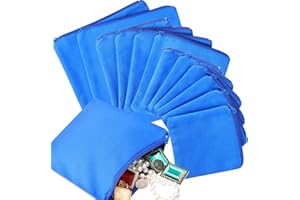 Reginary 12 Pieces Zippered Silver Jewelry Storage Bags Anti Tarnish Silver Protection Bags Jewelry Tarnish Prevention Cloth Pouches for Jewelry Necklace Bracelet Earrings