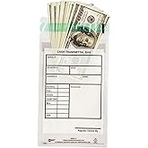 500 Pack Adsure Clear Plastic Small Bank Deposit Bags - 6"x9", Tamper Evident, Secure Money Bags for Currency, Coin, Checks, Receipts