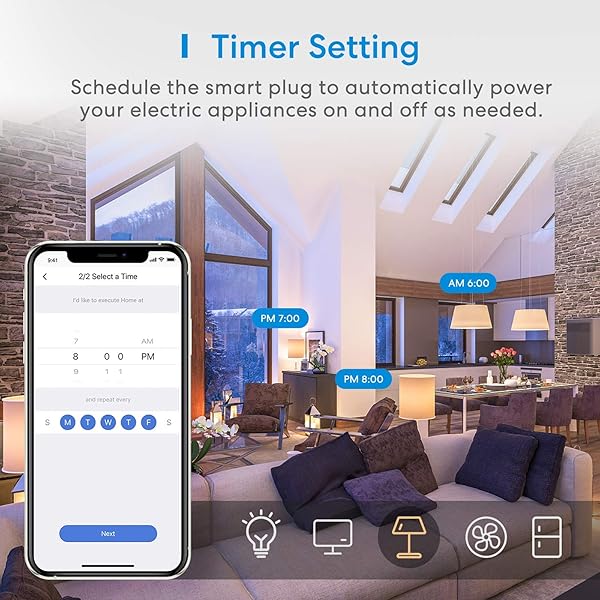 Enchufe Inteligente con 2 Tomas 2 en 1 Enchufe Compatible con Apple HomeKit Alexa Google Assistant y SmartThings Control Remoto Temporizador Smart Plug meross Paquete de 2