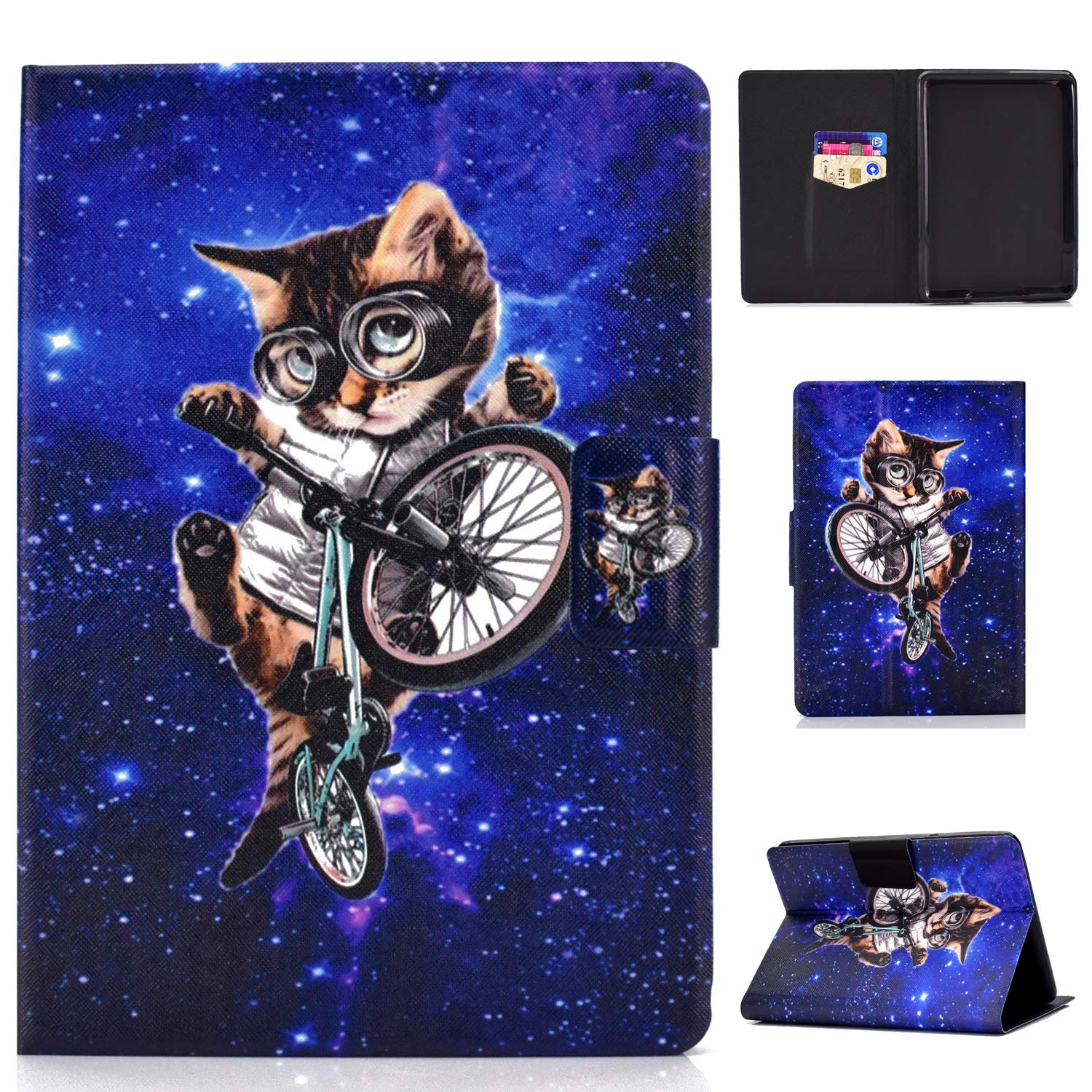 Case for Amazon Kindle Paperwhite 1/2/3/4 Gen,Leather Case PU Flip Folio Cover for Amazon Kindle Paperwhite e-reader (Fits All 2012,2013,2015 and 2018 Versions) Spectacle cat