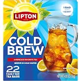Lipton Cold Brew Black Tea Bags, Family Size, 22 Count | Rainforest Alliance Certified Iced Tea Bags for a Smooth Crisp Refreshing Cold Brewing Experience