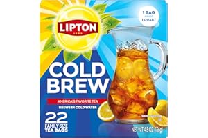 Lipton Cold Brew Iced Tea Bags, Family Size Zero Calories, Easy-To-Make with no boiling needed, 22 Total Tea Bags