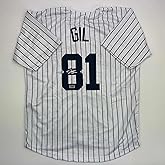 Facsimile Autographed Luis Gil New York Pinstripe Reprint Laser Auto Baseball Jersey Size Men's XL