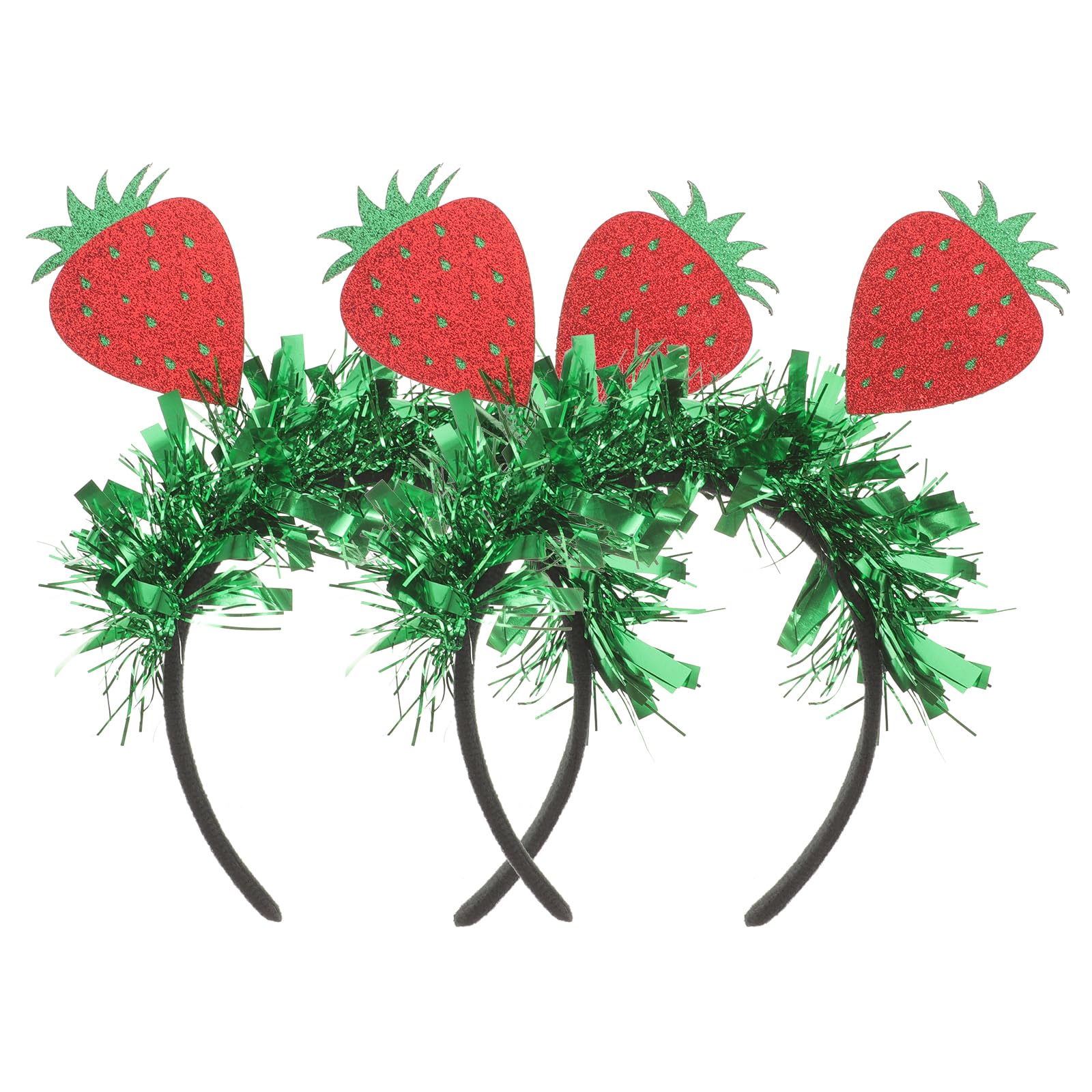 PRETYZOOM 2Pcs Strawberry Headband Fruit Head Bopper Strawberry Hairband Hair Hoop Green Headband Hair Accessories for Home Strawberry Theme Party