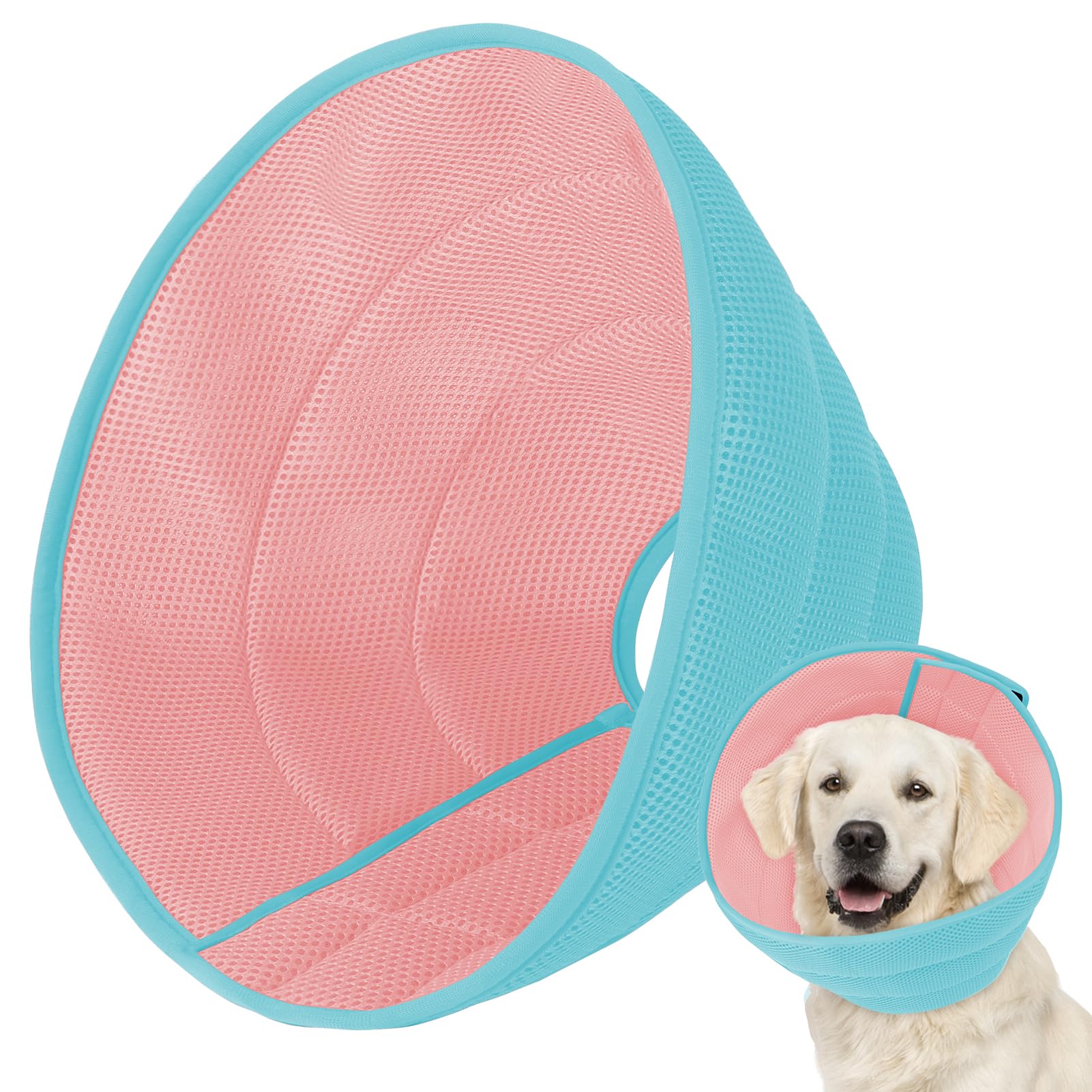 Photo 1 of Dog Cone Soft Recovery Collars & Cones After Surgery for Medium Large Dogs, Comfy Ecollars to Stop Licking, Adjustable, Dog Ecollars for Recovery Fabric: Soft Comfort, Ecollars of Shame Alternatives