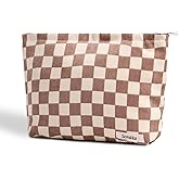 OZAOZ Makeup bag for Women, Flower Cosmetic Bags Zipper Pouch, Large Capacity Corduroy Makeup Bag, Travel Toiletry Bag Organizer for Women and Girls (Flower-U)