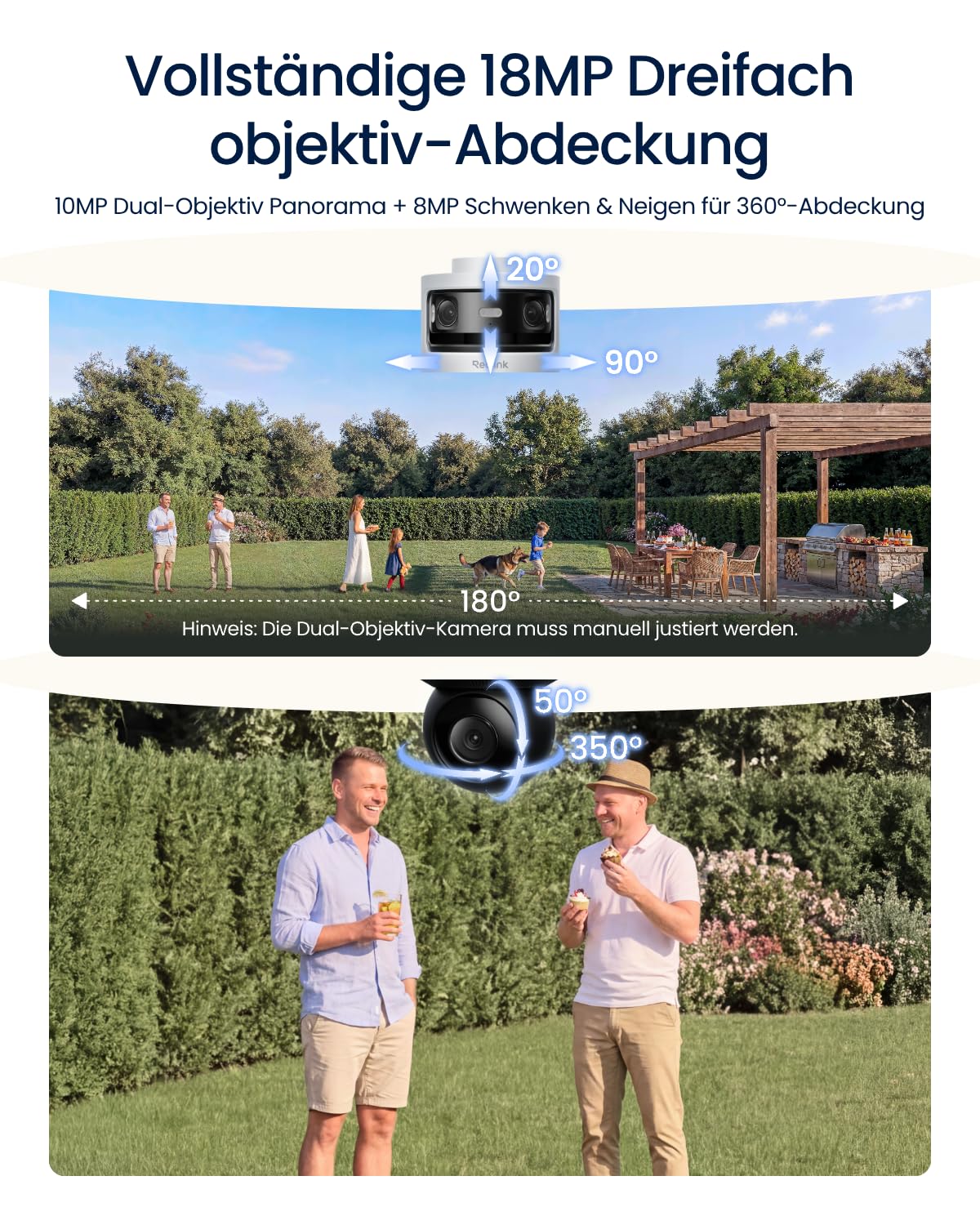 Reolink Überwachungskamera Aussen, 10MP+8MP Dreifachobjektiv, OMVI 3i WiFi 2