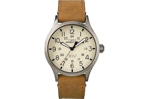 Timex Relógio masculino Expedition Scout de 40 mm – caixa preta e mostrador com pulseira deslizante de couro oliva