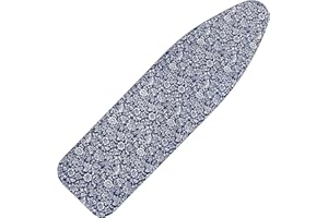 Memeaty Ironing Board Cover and Pad 15x54 Inch Standard Ironing Board Cover with Elastic Edge and Hook and Loop Fasteners Scorch and Stain Resistant Cotton Ironing Covers with Thick Padding