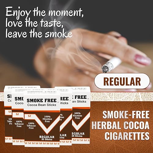 smoke free cocoa bean cigarettes Smoke Free Herbal Cocoa Bean Cigarettes -5 Packs Regular 100% Tobacco Free  & Nicotine Free - Non Addictive - Tobacco Substitute - Premium Regular  Flavor (100 Sticks) in Kenya