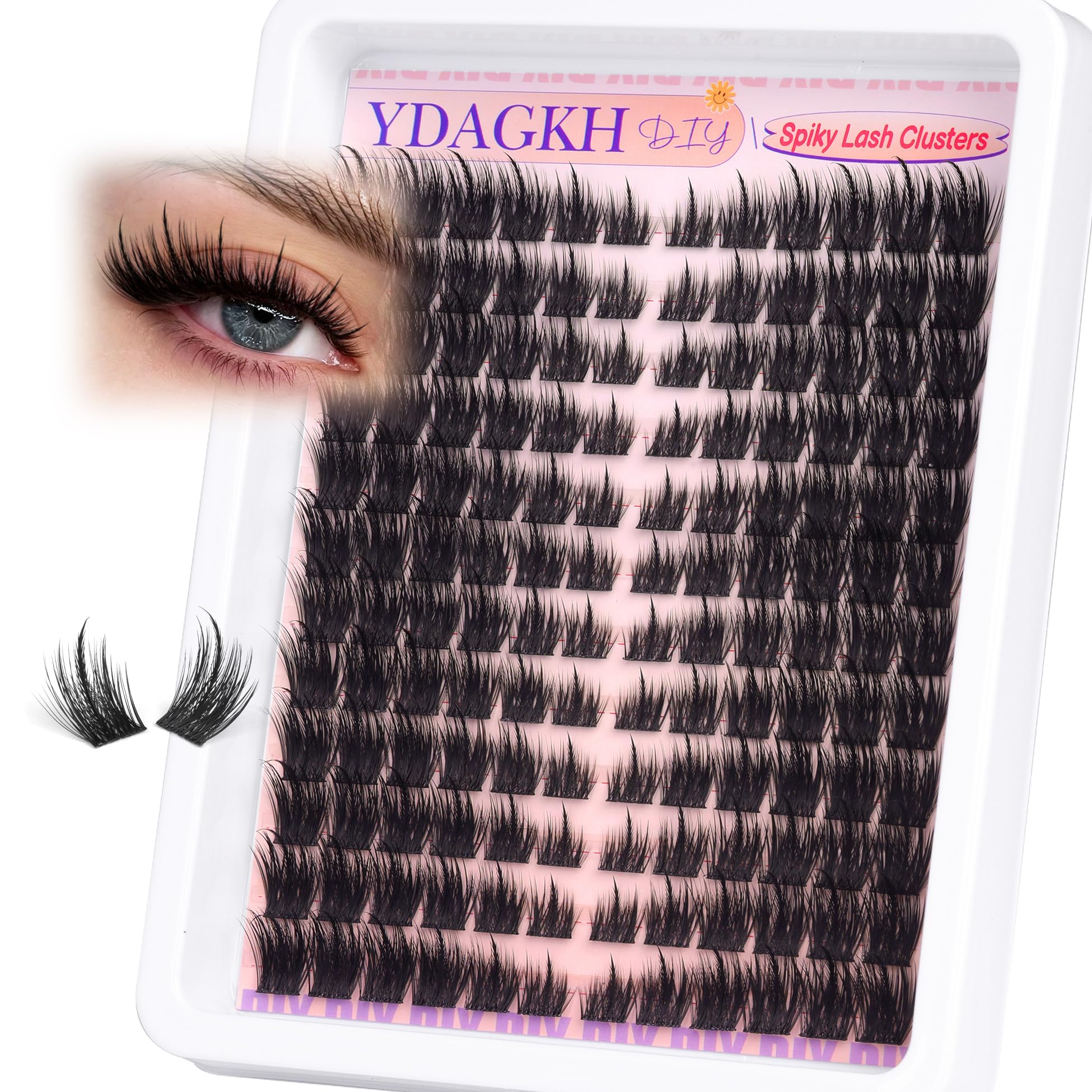 Photo 1 of Spikes Lash Clusters Natural Eyelash Clusters Wispy Manga Lash Extension Unique Spiky Cluster Eyelash Extensions Anime Individuals Fairy Cluster Lashes 8-18mm 144Pcs DIY at home
