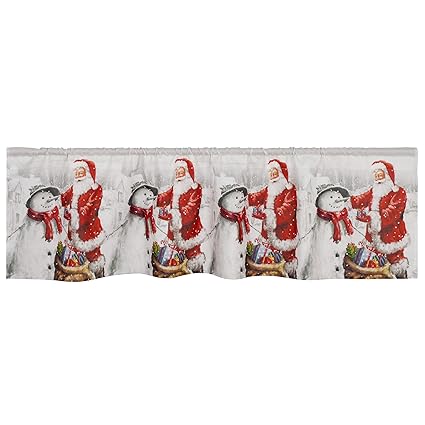 Violet Linen SESNL SPLNDR Window-Treatment-valances, 60 X 15, Santa Snowman