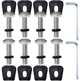 Weysat 2 Set Wakeboard Binding Screws Thumb Screw Hardware Kit | 8 Pcs in Total, Replacement Hardware, Includes Washers and Hex Nuts, L Shaped Wrench Included, Thumb Screw Design