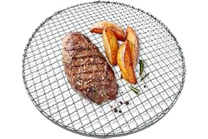 Round Grill Grate 11 inches Heavyweight Grill Rack Stainless Steel Grates Food Grade Portable Net Sturdy Grates Replacement R