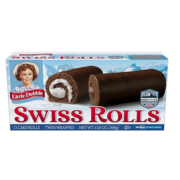 LITTLE DEBBIE SWISS ROLLS, 12 TWIN-WRAPPED CAKE ROLLS, 13.0 OZ BOX, PACK OF 0NE (1)
