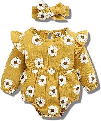 yellow romper baby girl