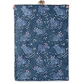 Aonimonis Playful Hippo Throw Blanket Gifts for Women, Soft Fuzzy Warm Cozy Flannel Blankets for Bedroom, Travel, Couch, Home Decor 50x60 in