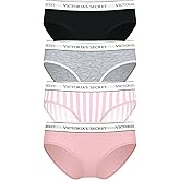 Victoria's Secret Women's Cotton Logo Hipster Underwear, Moderate Coverage Panties for Women, Multi Pack (XS-XXL)