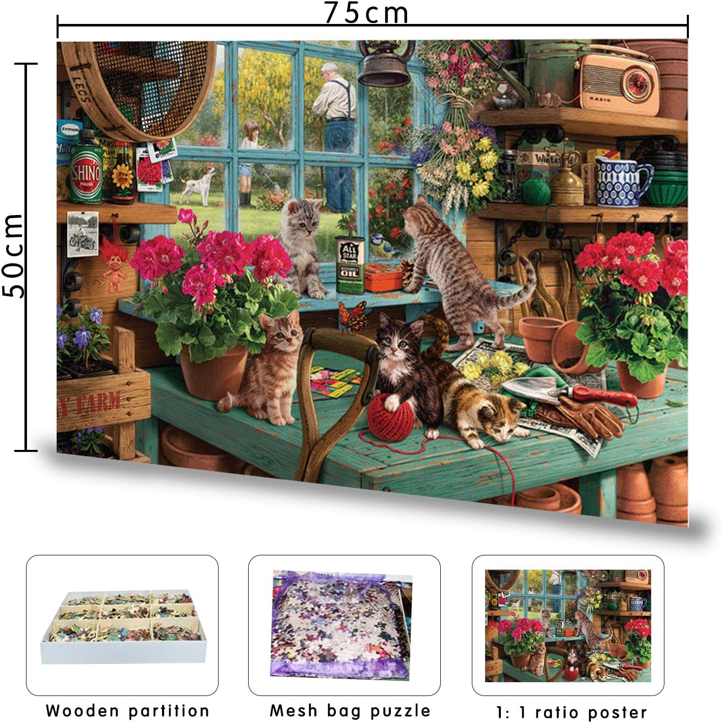 Jigsaw Puzzle cat) Windowsill (1000pcs Puzzles Cat