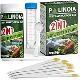 Palinoia 2-in-1 Soil Test Kit for pH and Nitrogen, 100 Strips | Tests Soil pH And Nitrate-Nitrogen For Gardens, Lawns And Plants; Includes Sampling Spoon, Test Tube And Resealable Pouches
