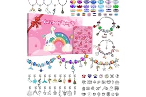 Gionlion Charm Bracelet Making Kit, Jewelry Making Kit Trendy Stuff for Kids Ages 6-12, Unicorn Toy Cute Stuff for Teen Girls Gifts Birthday Gift, Crafts for Girls 6 7 8 9 10 11 12 Year Old