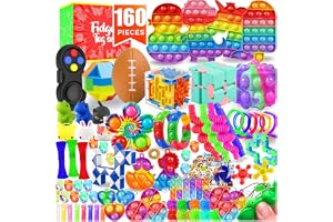 Fidget Toys, 160 Pack Party Favors for Kids 8-12 4-8, Sensory Toys Bulk Autism Autistic, Treasure Box Toys for Classroom, Stocking Stuffers, Goodie Bag Stuffers, Christmas Birthday Gifts Prizes