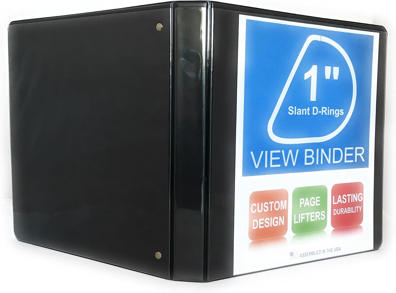 3 Ring Binders, 0.5 Inch Slant-D Rings, White, 4 Pack, Clear View, Pockets : Office Products