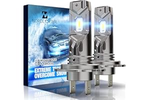 N NORDLICHTER H7 Bulbs, 300% Brightness 1:1 Mini Size Plug & Play No Adapter Required Fanless 6500K Xenon White H7 Fog Light Bulbs, Pack of 2