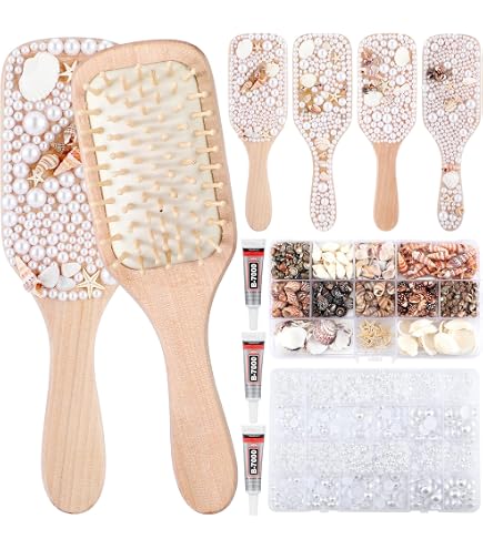 Amazon.com : Jaloro 4 Pack Mermaid Hairbrush DIY Kit Craft  display picture 1