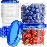 HOMETALL Freezer Storage Containers, [6 Pack-16 Oz] Airtight Plastic | Food Storage Containers Twist Top Lids, Soup, Meal Prep Containers | BPA Free | Stackable | Leakproof | Microwave Safe