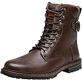 Jousen Boots for Men Casual Dress Retro Lace Up Motorcycle Boots